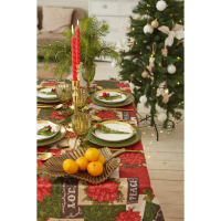 Скатерть Доляна Love 145&times;300 см, 100% п/э