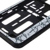 Рамка для автомобильного номера, книжка, белый мрамор Рамка для автомобильного номера, книжка, белый мрамор