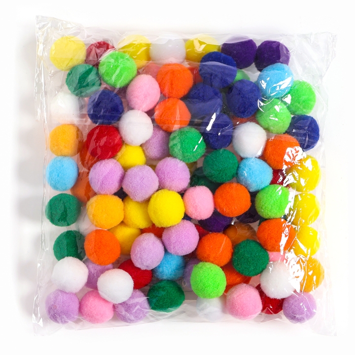 Набор текстильных деталей для декора &laquo;Бомбошки&raquo;, 100 шт., размер 1 шт. &mdash; 2 см