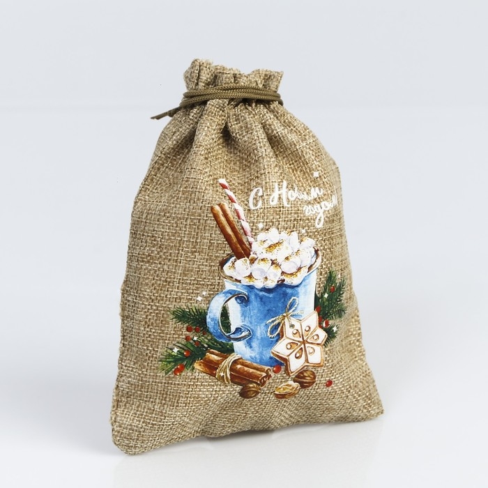 Мешок с термонаклейкой «Тёплых праздников», 13 х 18 см +/- 1.5 см, Новый год Мешок с термонаклейкой «Тёплых праздников», 13 х 18 см +/- 1.5 см, Новый год