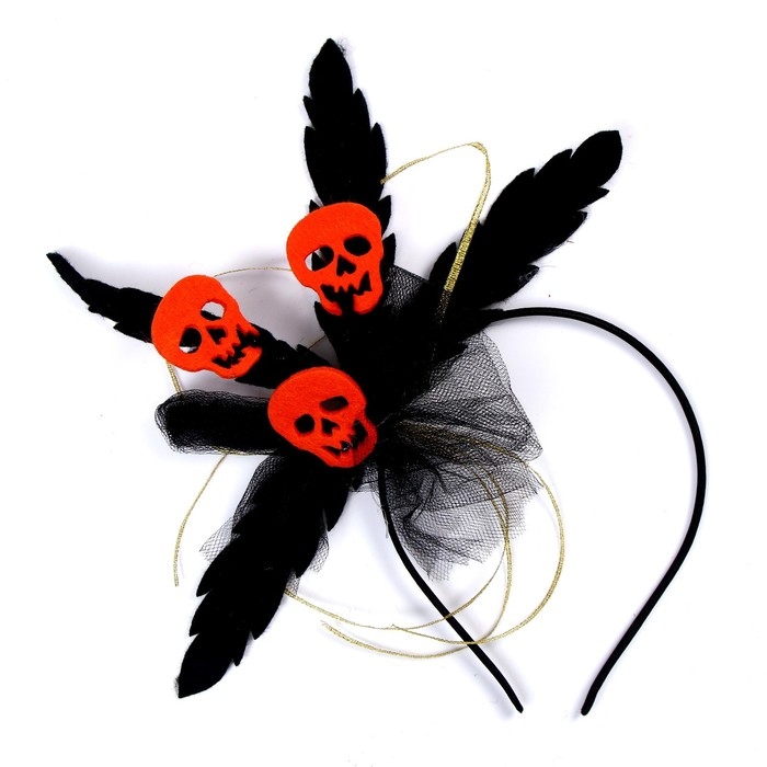 Карнавальный ободок &laquo;Череп&raquo;, цвета МИКС