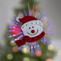 Световая подвеска «Снеговик» 10 см, батарейки LR44х3 (в комплекте), свечение мульти Световая подвеска «Снеговик» 10 см, батарейки LR44х3 (в комплекте), свечение мульти