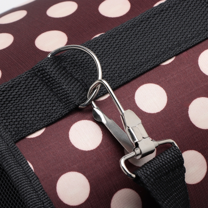 Сумка - переноска для животных "Горошек", коричневая, размер L, 53 х 21 х 29 см