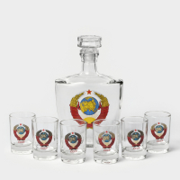 Набор питьевой &laquo;Герб СССР&raquo;, 7 предметов: штоф 500 мл, 6 стопок 50 мл