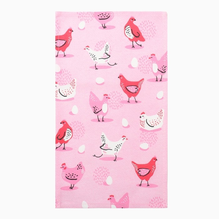 Набор кухонных полотенец Доляна "Счастливой пасхи" 4 шт, 28х46 см, рогожка, 100% хлопок, 160г/м2