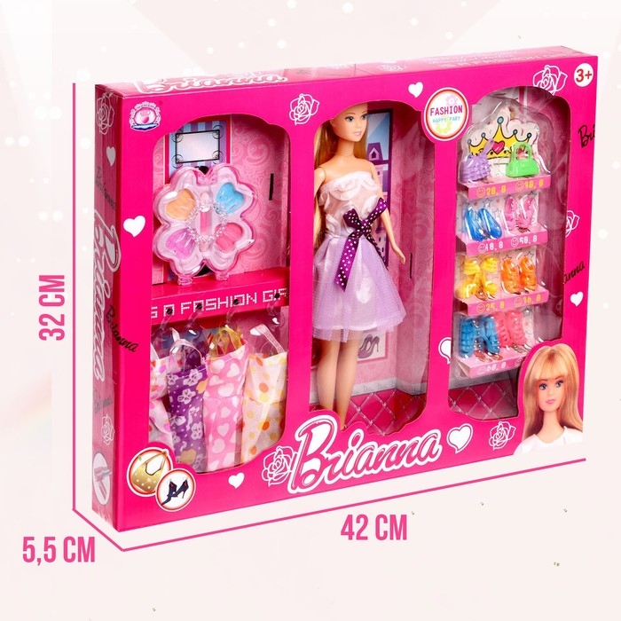 Кукла-модель &laquo;Брианна&raquo; в платье, с набором платьев, обуви и аксессуарами МИКС