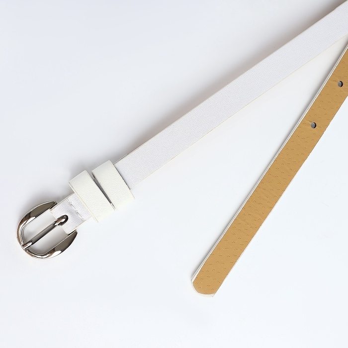 Ремень жен 01-01-02-01 Июнь14, 1,1*0,3*110 см, пряжка металл, 1 прокол, белый Ремень жен 01-01-02-01 Июнь14, 1,1*0,3*110 см, пряжка металл, 1 прокол, белый