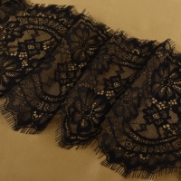 Кружево реснички, 215 мм &times; 3 &plusmn; 0,5 м, цвет чёрный