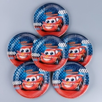 Набор бумажной посуды одноразовый декор &laquo;Тачка&raquo;, 6 тарелок, 6 стаканов, 1 гирлянда, декор фотозоны