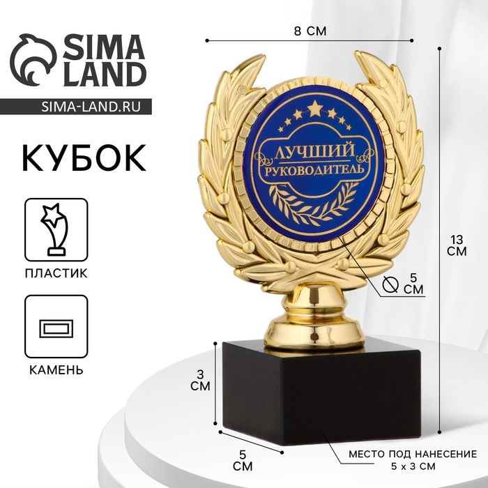 Кубок &laquo;Лучший руководитель&raquo; наградная фигура, пластик, 13 х 8 х 5 см.