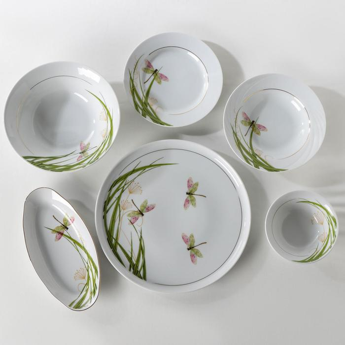 Сервиз столовый фарфоровый &laquo;Стрекоза&raquo;, 37 предметов, 2 вида тарелок