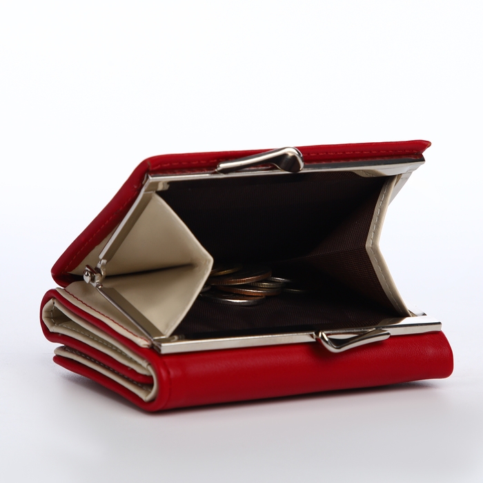 Кошелёк женский на кнопке, цвет бордовый Кошелёк женский на кнопке, цвет бордовый