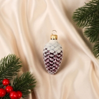 Ёлочное украшение "Шишка в снегу, бордо", в подарочной упаковке, h-9 см Ёлочное украшение "Шишка в снегу, бордо", в подарочной упаковке, h-9 см