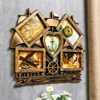 Фоторамка пластик на 5 фото 10х15, 12х12 см "Корабль" тёмное золото 38х48 см Фоторамка пластик на 5 фото 10х15, 12х12 см "Корабль" тёмное золото 38х48 см