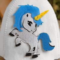 Шапка для бани с аппликацией "Афелия" Шапка для бани с аппликацией "Афелия"