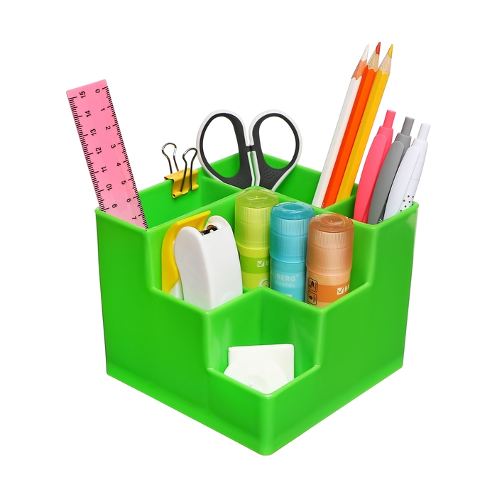 Подставка-органайзер для канцелярии 6 отделений цвет зеленая Подставка-органайзер для канцелярии 6 отделений цвет зеленая