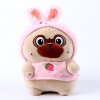 Мягкая игрушка &laquo;Мопс&raquo;, в костюме зайки, 21 см