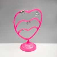 Подставка для украшений &laquo;Сердце&raquo;, 31 место, 13,5&times;24&times;30 см, цвет розовый