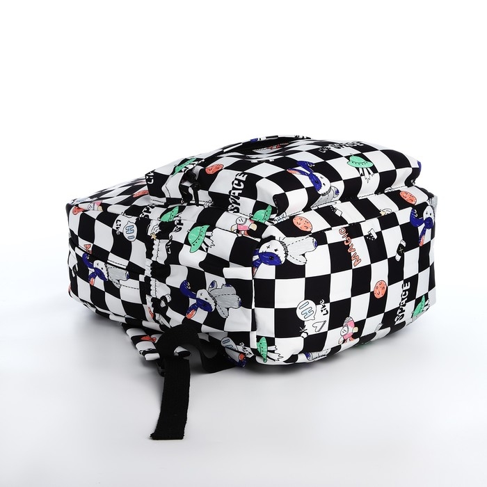 Рюкзак школьный из текстиля на молнии, 3 кармана, цвет чёрный Рюкзак школьный из текстиля на молнии, 3 кармана, цвет чёрный