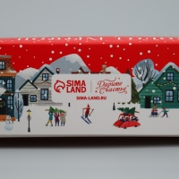 Коробка складная &laquo;С Новым годом!&raquo;, город, 23 х 23х 4 см, Новый год