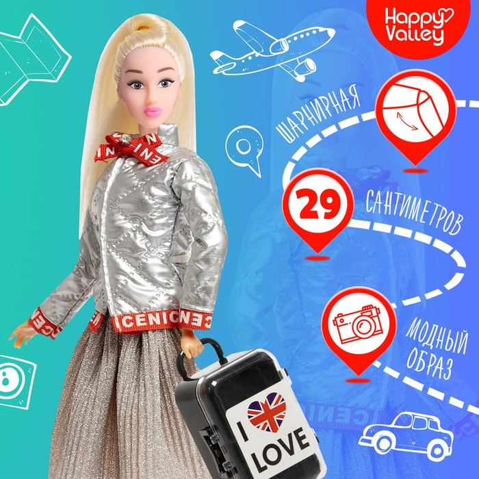 Кукла-модель шарнирная &laquo;Сандра в Англии&raquo; с аксессуарами, серия Вокруг света