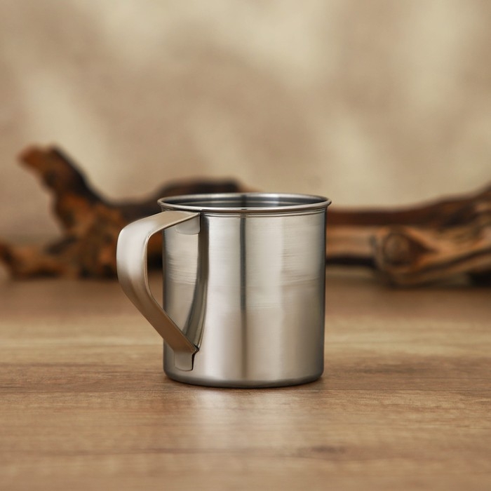 Кружка из нержавеющей стали Доляна &laquo;Индия&raquo;, 330 мл, d=7,8 см