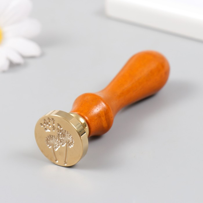 Печать для сургуча с деревянной ручкой Печать для сургуча с деревянной ручкой "Одуванчики" 9х2,5х2,5 см