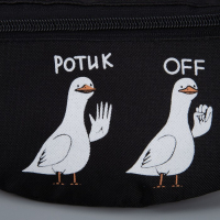 Сумка на пояс &laquo;Ротик off&raquo;, 32х8х15 см, отд на молнии, цвет чёрный