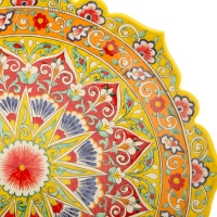 Ляган Риштанская Керамика "Цветы", 40 см, красный микс, рифлённый Ляган Риштанская Керамика "Цветы", 40 см, красный микс, рифлённый