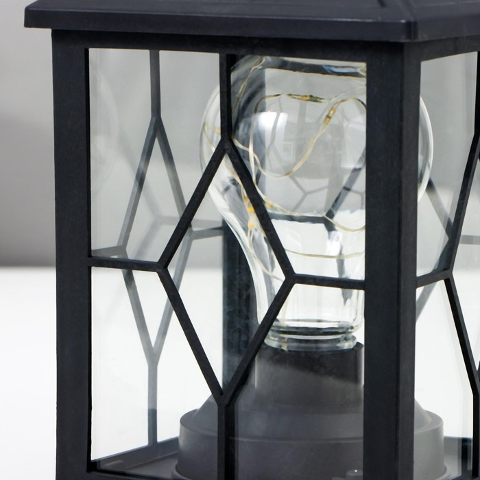 Ночник Ночник "Фонарь 1" LED от батареек 3хААА черный 10,5х10,5х20 см RISALUX