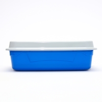 Туалет с бортом и сеткой, 45х34х10 см, синий/серый