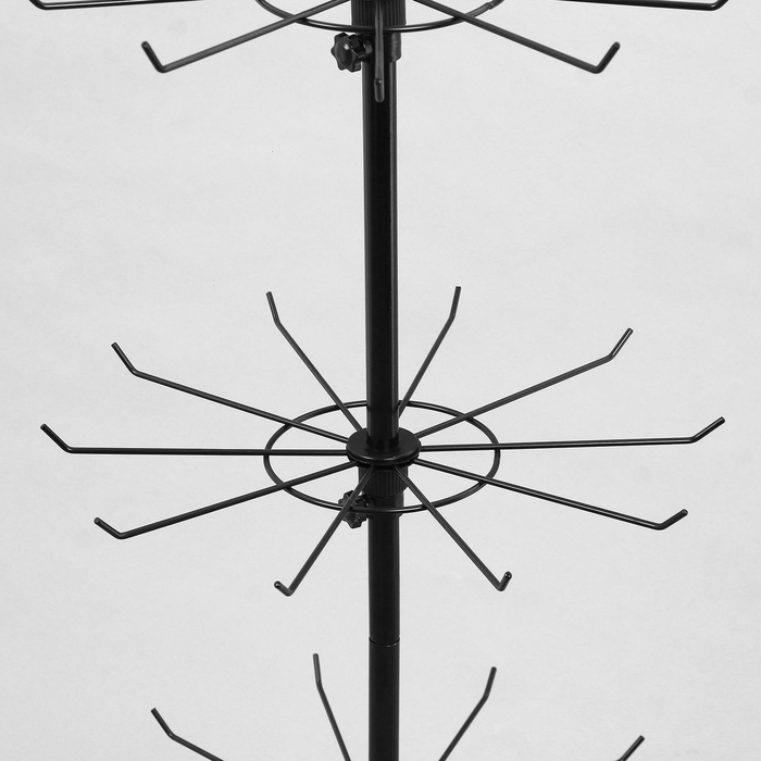 Вертушка, 5 ярусов по 10 крючков, 44&times;44&times;165, цвет чёрный