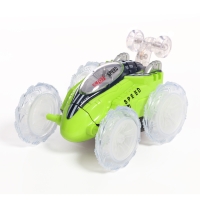 Машина-перевёртыш радиоуправляемая &laquo;Трюк&raquo;, работает от батареек, световые эффекты, цвет зелёный