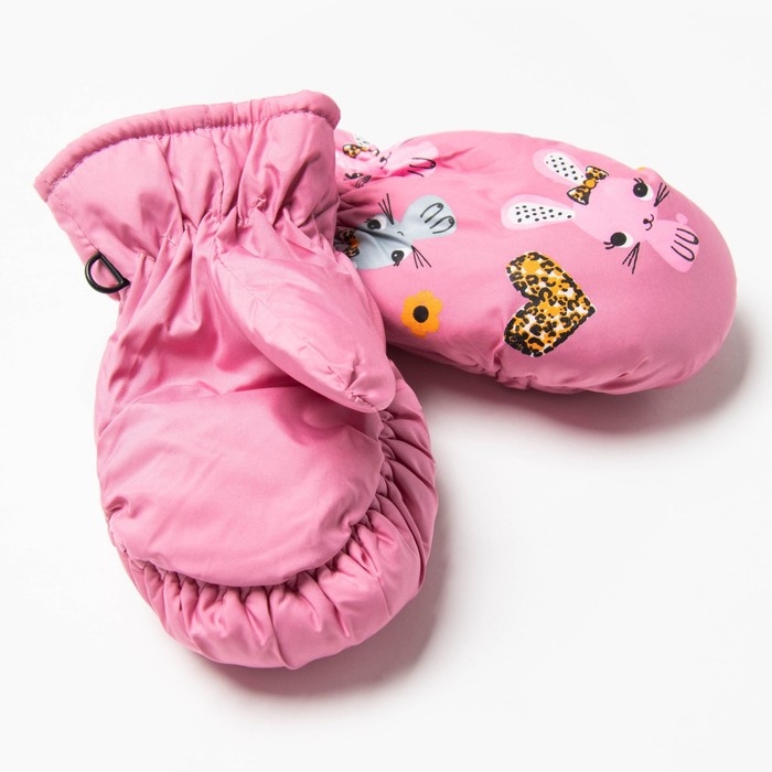 Варежки детские, цвет розовый, размер 15 (7-8 лет) Варежки детские, цвет розовый, размер 15 (7-8 лет)