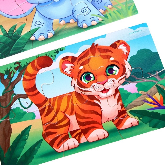 Пазлы «Животные зоопарка», 3 штуки Пазлы «Животные зоопарка», 3 штуки