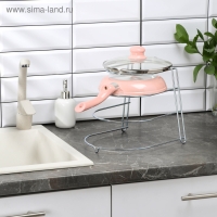 Подставка для хранения сковородок на 3 предмета, 28×23×22 см, цинк, цвет серебристый Подставка для хранения сковородок на 3 предмета, 28×23×22 см, цинк, цвет серебристый