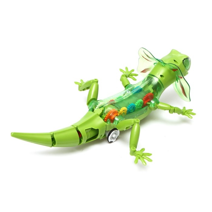 Ящерица «Шестерёнки», свет, работает от батареек, цвет зелёный Ящерица «Шестерёнки», свет, работает от батареек, цвет зелёный