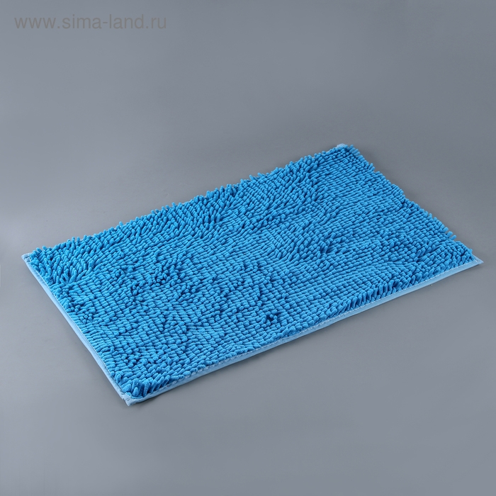 Коврик для ванной и туалета Доляна «Букли длинные», 49×76 см, цвет голубой Коврик для ванной и туалета Доляна «Букли длинные», 49×76 см, цвет голубой
