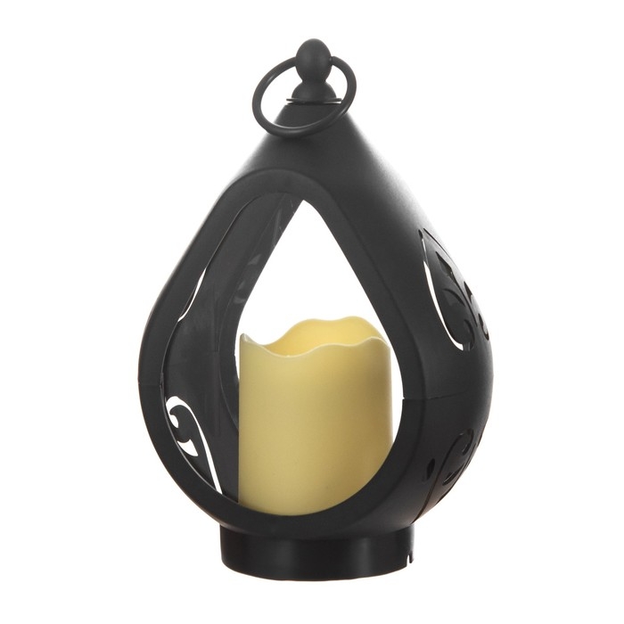 Ночник Ночник "Фонарь средний" LED от батареек 3хААА черный 15х8,5х22 см