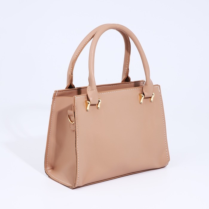 Сумка женская тоут на молнии, цвет бежевый