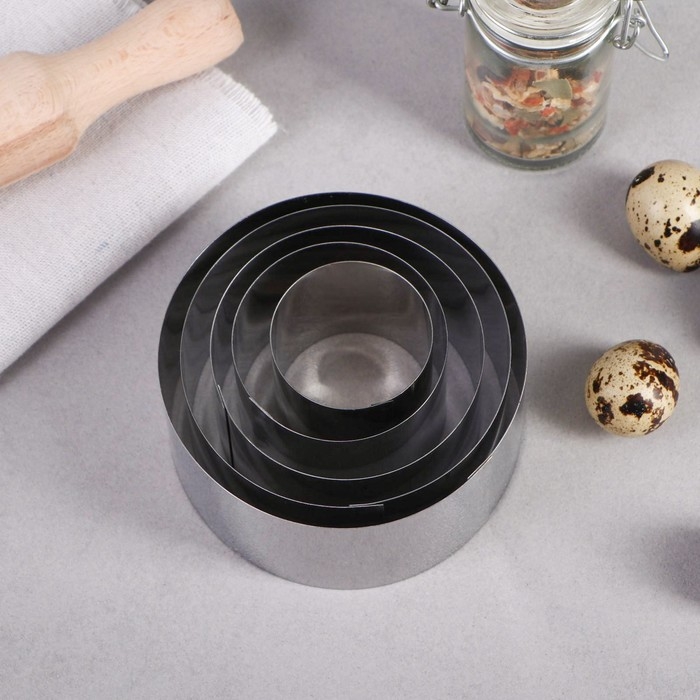 Набор форм для выпечки и выкладки &laquo;Круг&raquo;, d-10, h-5 см, 5 шт