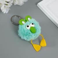 Пушистик на кольце "Большеглазая ворона" зелёный 9,5х6х6 см Пушистик на кольце "Большеглазая ворона" зелёный 9,5х6х6 см