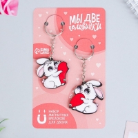 Брелок парный на магните, &laquo;Две половинки&raquo;, деревянный, 9 х 15 см