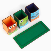 Органайзер для канцелярии тройной, на подставке &laquo;Сова&raquo;, 6,5 х 6,3 х 9,2 см