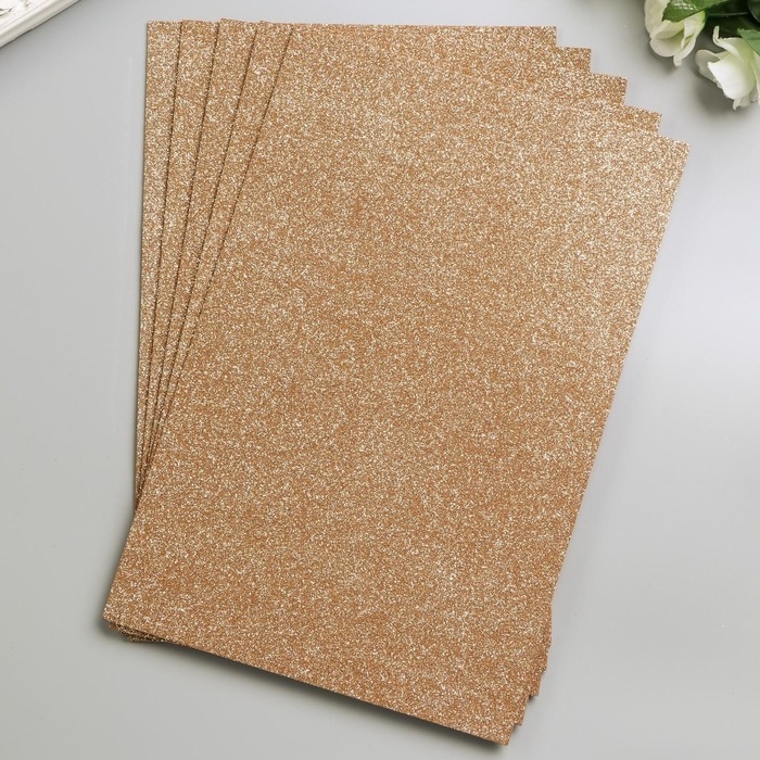 Фоамиран Фоамиран "Охра блеск" 2 мм формат А4 (набор 5 листов)