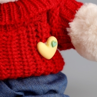 Мягкая игрушка Little Friend, новогодний мишка в красном свитере, 21 см Мягкая игрушка Little Friend, новогодний мишка в красном свитере, 21 см