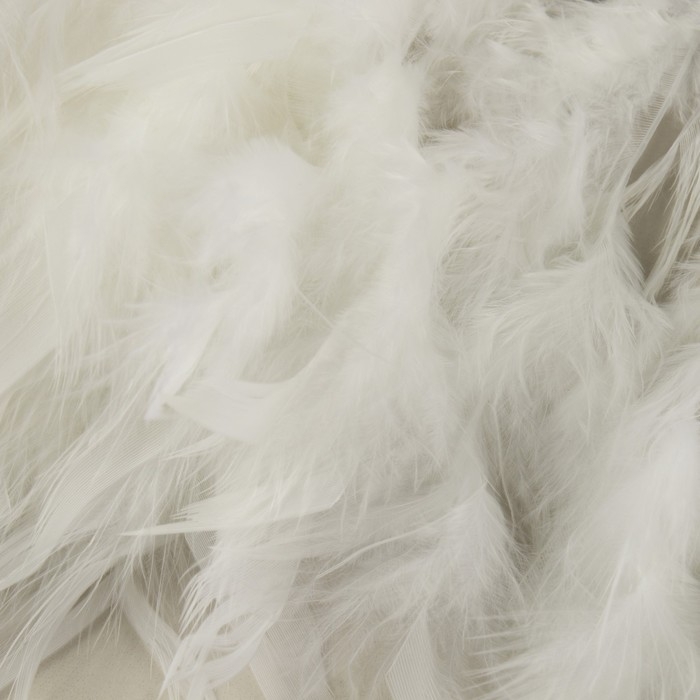 Тесьма с перьями индюка, 13-17 см, 5 &plusmn; 0,5 м, цвет белый