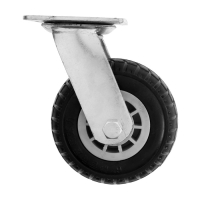 Колесо для транспортных тележек поворотное, d=150, на площадке покрытие резина Колесо для транспортных тележек поворотное, d=150, на площадке покрытие резина