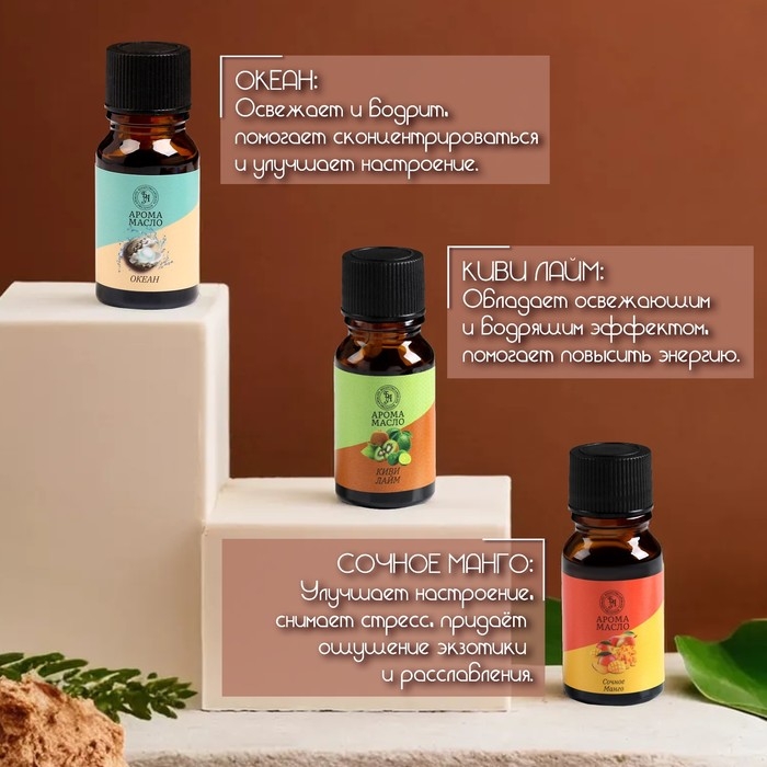 Аромамасло, набор (6 в 1), по 10 мл Аромамасло, набор (6 в 1), по 10 мл "Богатство Аромата" №5