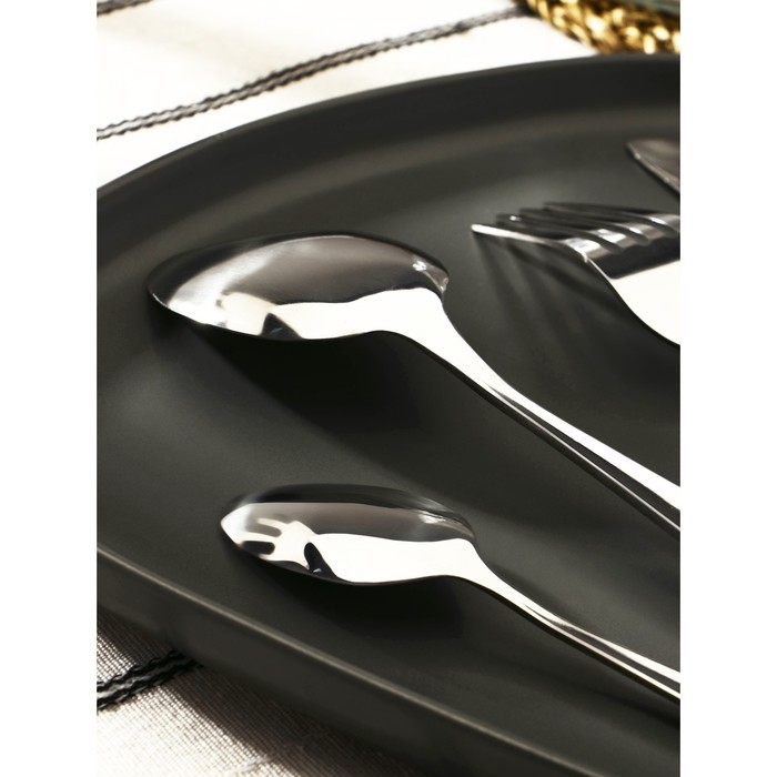 Набор столовых приборов из нержавеющей стали «Элегант», 24 предмета, на подставке, цвет серебряный Набор столовых приборов из нержавеющей стали «Элегант», 24 предмета, на подставке, цвет серебряный